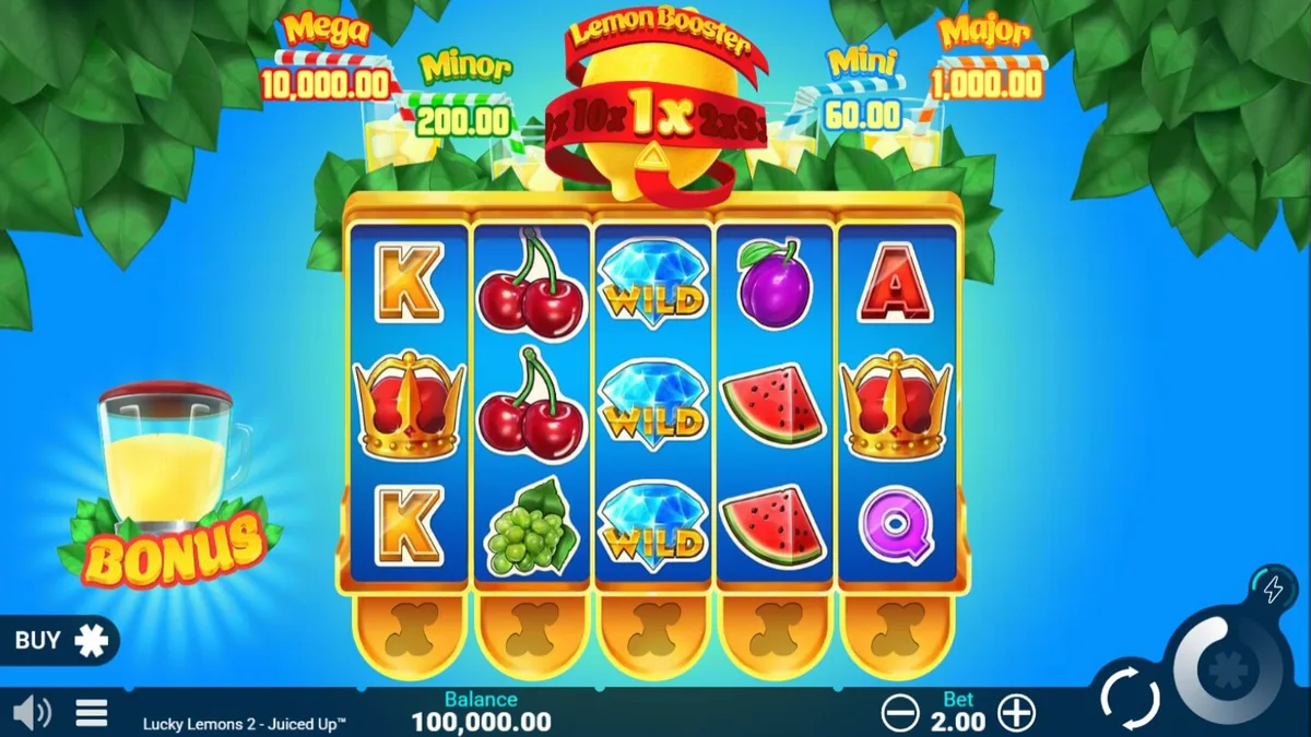 Lucky Lemons 2 Juiced Up slot mobile interface